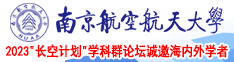 雷击操屄南京航空航天大学2023“长空计划”学科群论坛诚邀海内外学者